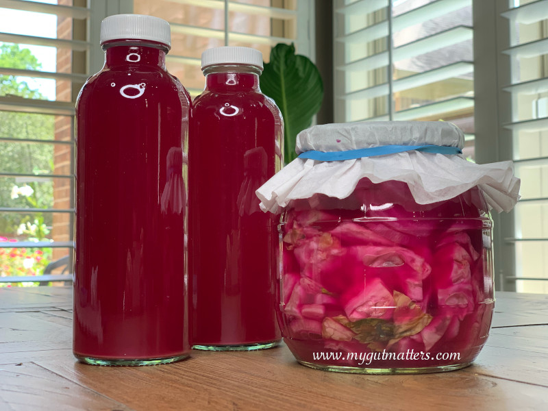 fermented cabbage and beet kvass