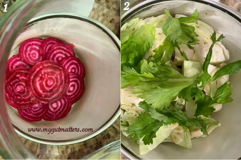 Fermented cabbage and beets